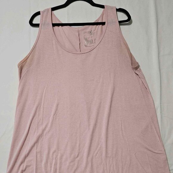Terra Sky Blush Pink Sleeveless Tank Top with Curved Hem - Picture 1 of 3